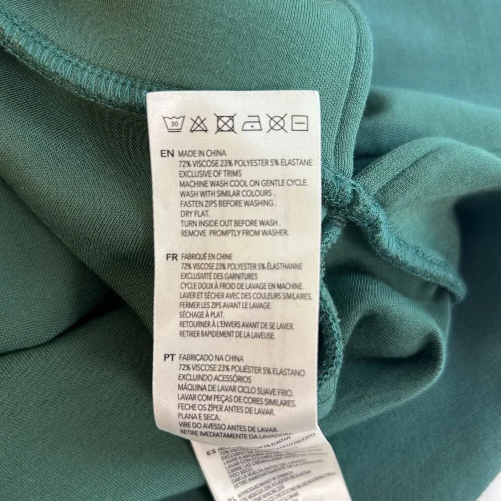 Varley Cropped Quarter-Zip Sweatshirt in Teal Green - Picture 8 of 10